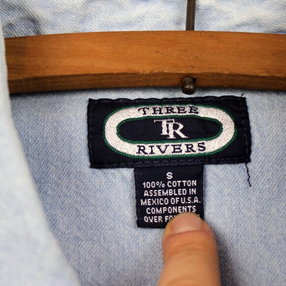 Vintage Parkview Marching Band Denim Shirt, Blue Jean Embroidered Button Down - Picture 8 of 8